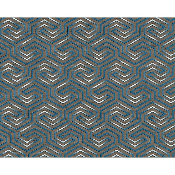 EDEM 84114BR92 Grafik Tapete Ornament metallische Akzente Braun Blau 1,06 m günstig online kaufen