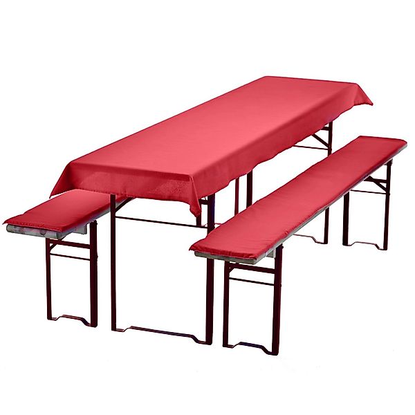 NYVI Bierbankauflagen Set 240x70cm Uni Schwarz Rot günstig online kaufen