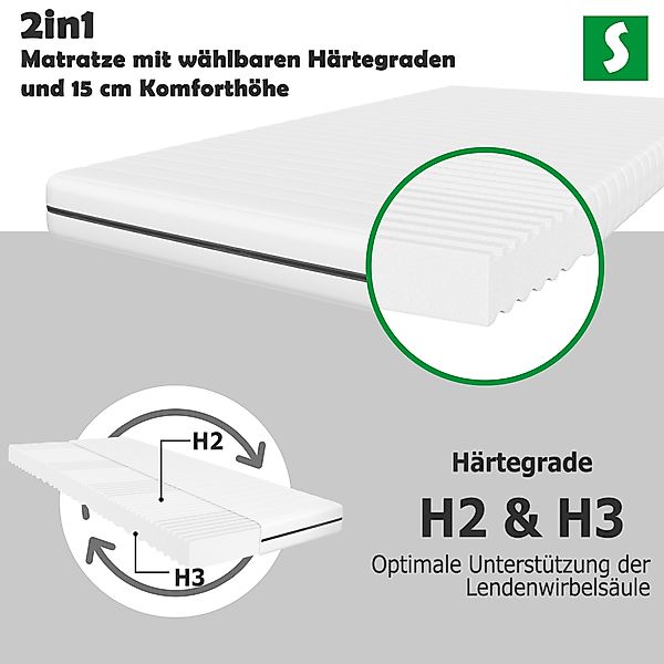 Kaltschaummatratze 7 Zonen Matratze 90x200 cm, günstig online kaufen
