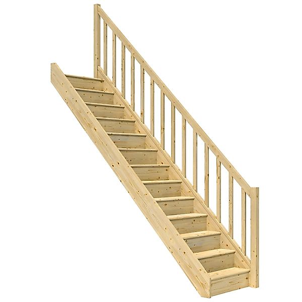 Dolle Raumspartreppe Paris Gerade Setzstufe Fichte Rechteckstabgeländer FSC günstig online kaufen