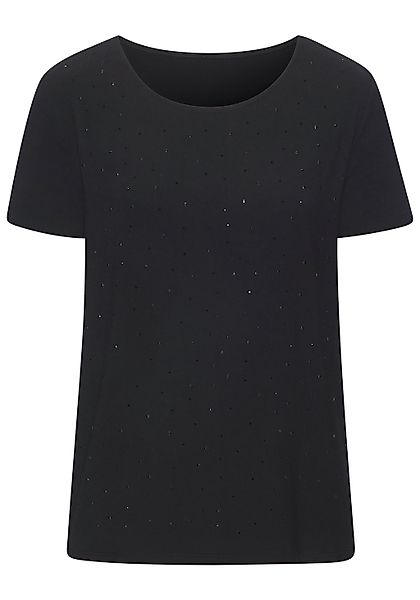 LASCANA T-Shirt "mit funkelnden Strass-Steinen vorn" aus weichem Viskose-St günstig online kaufen