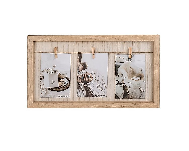 Out of the Blue Bilderrahmen Holzrahmen Wäscheleine mit Holzklammern günstig online kaufen