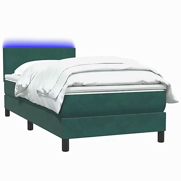 vidaXL Bett Boxspringbett mit Matratze Dunkelgrün 90x210 cm Samt günstig online kaufen