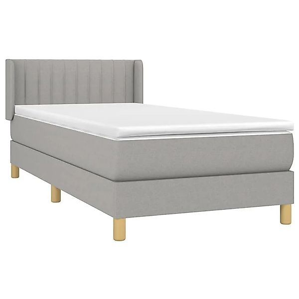 vidaXL Boxspringbett mit Matratze Hellgrau 90x190 cm Stoff 3130393 günstig online kaufen
