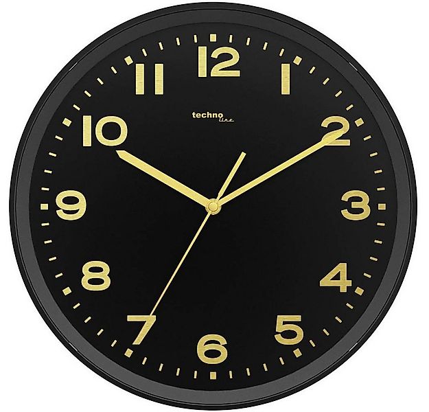 Techno Line Wanduhr Funk-Wanduhr WT 8500 WT 8500-1 gold günstig online kaufen