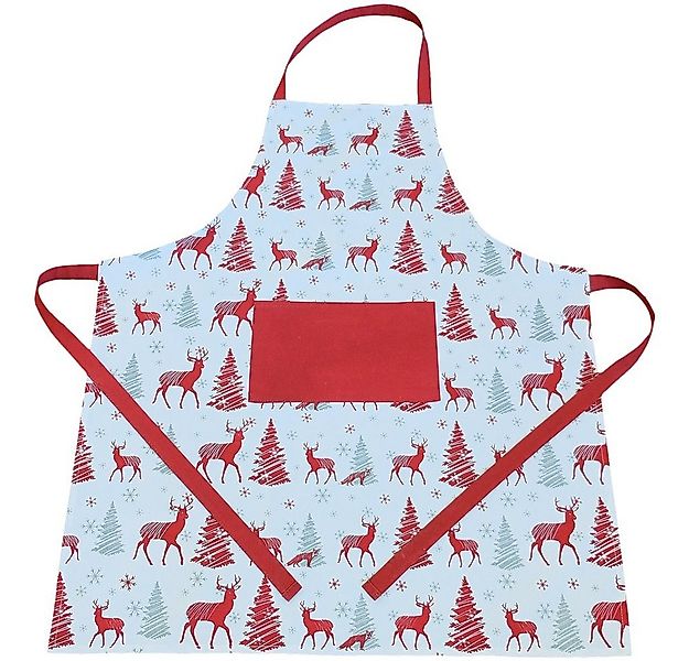 matches21 HOME & HOBBY Kochschürze Latzschürze FRIEDA Hirsch Karo rot grau günstig online kaufen