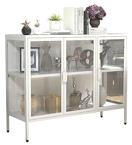 VCM Standvitrine Stahl Glas Vitrine Sideboard Kommode Floka L günstig online kaufen