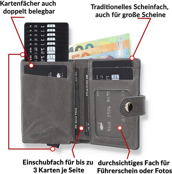 Solo Pelle Mini Geldbörse Q-Wallet Leder günstig online kaufen