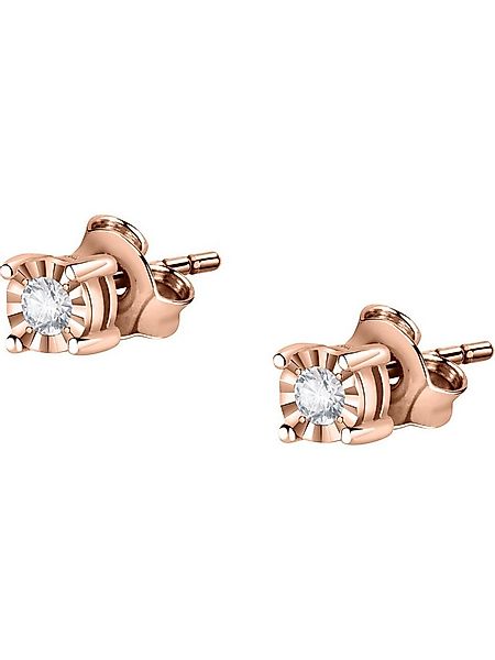 CHRIST Paar Ohrstecker CHRIST Damen-Ohrstecker 375er Roségold Diamant günstig online kaufen