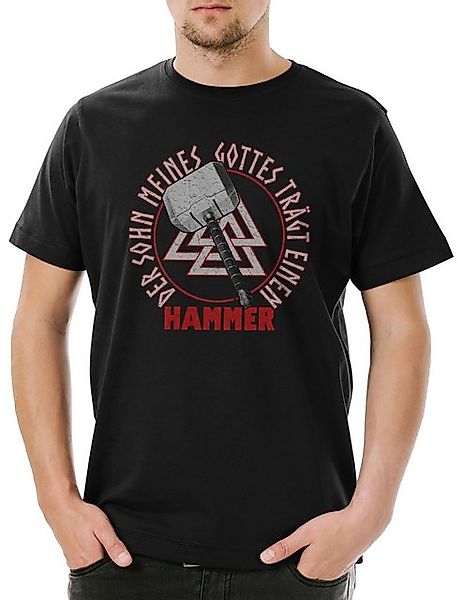 Urban Backwoods Print-Shirt Sohn Meines Gottes Herren T-Shirt Thor Hammer M günstig online kaufen