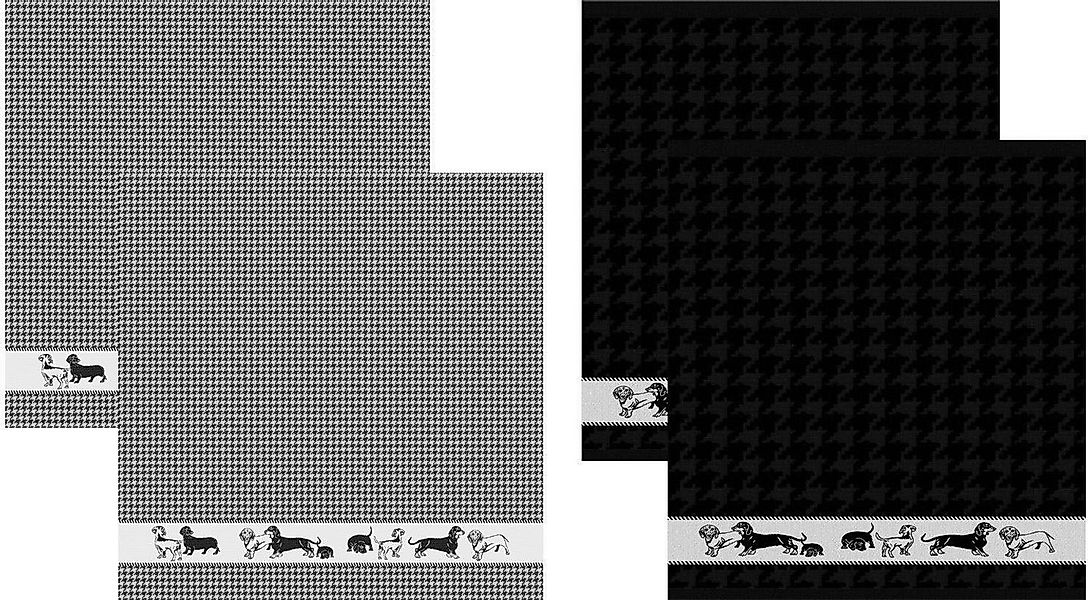 DDDDD Geschirrtuch Saar, (Set, 4-tlg), Combiset: 2 Küchentücher & 2 Geschir günstig online kaufen