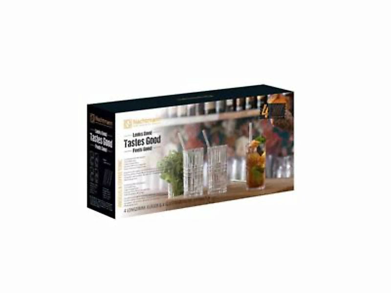 Nachtmann 4 Gläser + 4 Trinkhalme + Reinigungsbürste Longdrinkgläser transp günstig online kaufen