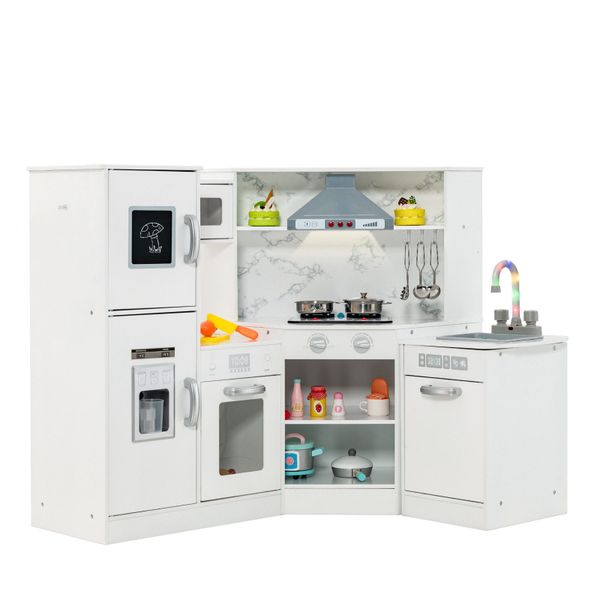 COSTWAY Spielküche Kinderküche, Holz mit Tafel, günstig online kaufen