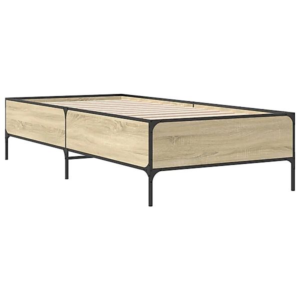 vidaXL Bettgestell Sonoma-Eiche 90x190 cm Holzwerkstoff und Metall 844987 günstig online kaufen