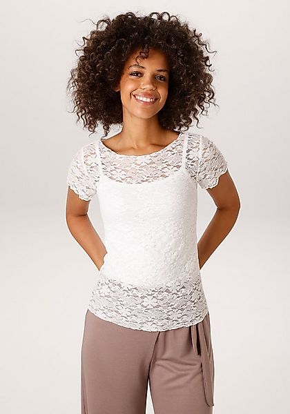 Aniston CASUAL T-Shirt aus floraler Häkelspitze - NEUE KOLLEKTION günstig online kaufen