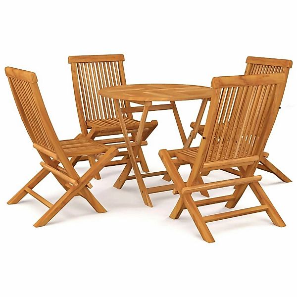 5-tlg. Garten-essgruppe Massivholz Teak günstig online kaufen