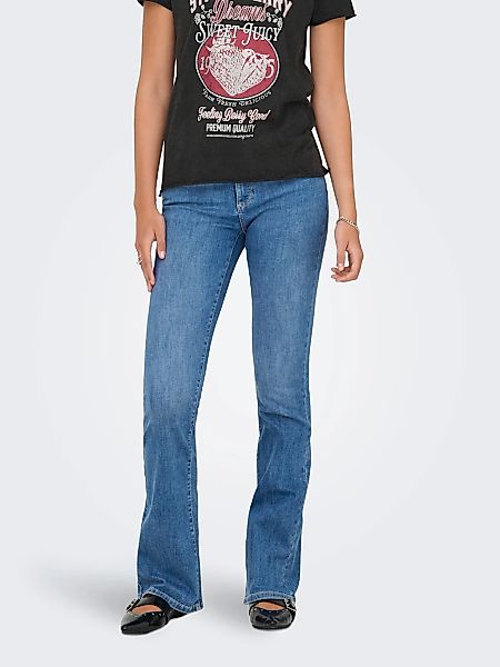 ONLY Bootcut-Jeans "ONLANNIE MID FLARED BOX DNM" mit dunkler Waschung günstig online kaufen