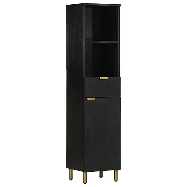 vidaXL Badezimmer-Set Badschrank Schwarz 38x33x160 cm günstig online kaufen