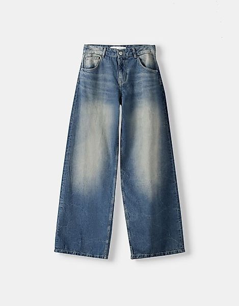Bershka Low Waist Baggy-Jeans Bskteen 34 Ausgewaschenes Blau günstig online kaufen