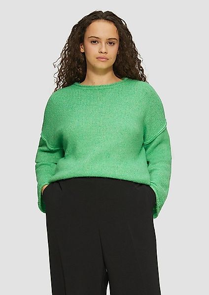 s.Oliver Longpullover Strickpullover Strickpullover mit weiten Ärmeln im Re günstig online kaufen