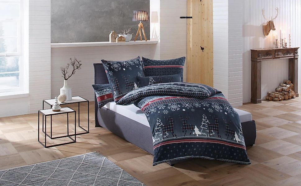 my home Bettwäsche "Chrissy in Gr. 135x200 oder 155x220 cm, ideal für Weihn günstig online kaufen