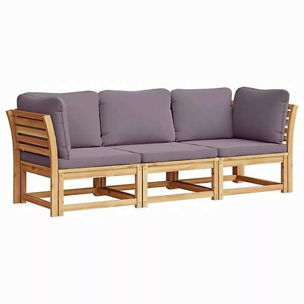 vidaXL Sofaelement 3-tlg. Garten-Lounge-Set mit Kissen Massivholz (1 St) günstig online kaufen