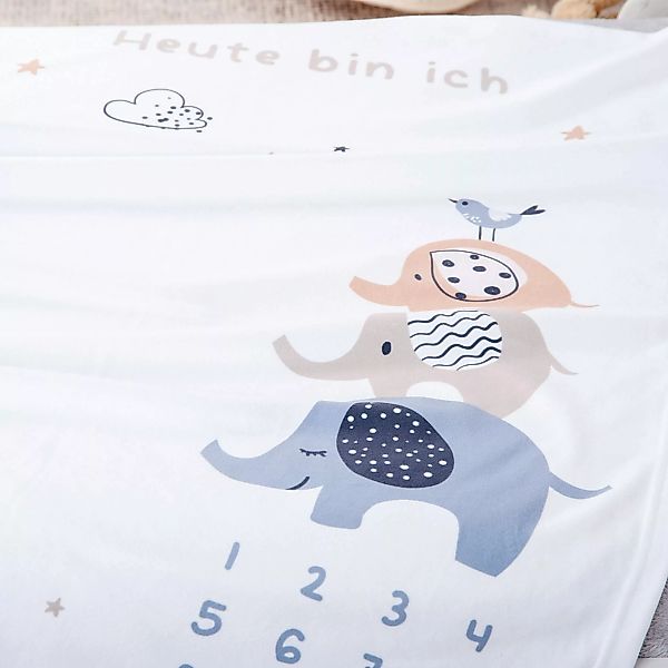 Herding Meilensteindecke  Elephants ¦ mehrfarbig ¦ Synthetik ¦ Maße (cm): B günstig online kaufen