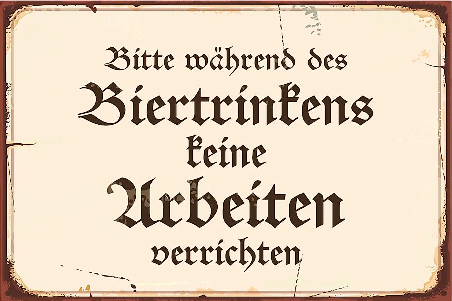 queence Metallbild "Bier Spruch Stahlschild Blechschild" 1 Stk. tlg. 20x30x günstig online kaufen