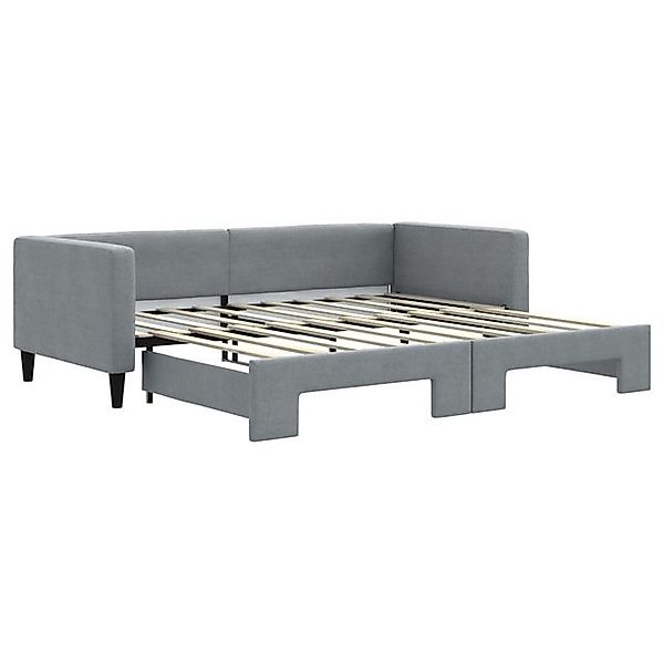 vidaXL Bett, Tagesbett Ausziehbar Hellgrau 90x190 cm Stoff günstig online kaufen
