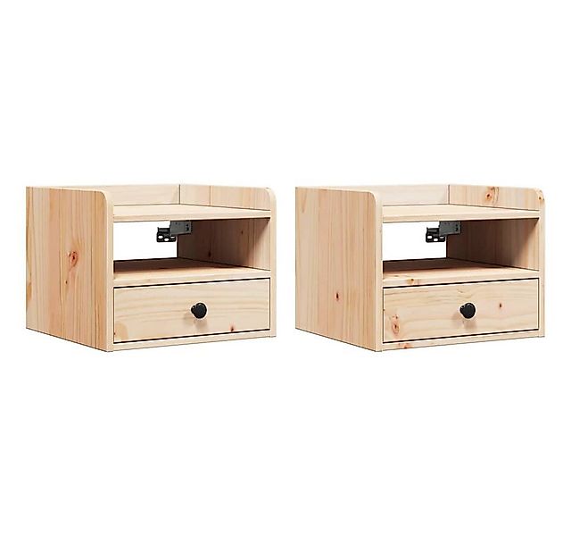 vidaXL Nachttisch Nachttisch 2 pcs Braun 38 x 36 x 29,5 cm Massivholz Kiefe günstig online kaufen