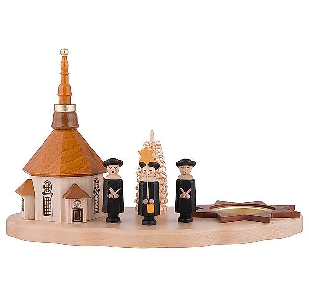 Dregeno Erzgebirge Schwibbogen Teelichthalter mit Seiffener Kirche und Kurr günstig online kaufen