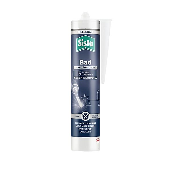Sista Bad Sanitär Silikon 280 ml Kartusche Hellgrau günstig online kaufen