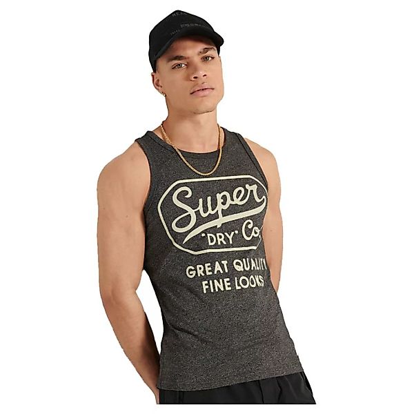 Superdry Workwear Graphic Ärmelloses T-shirt L Black Grit günstig online kaufen