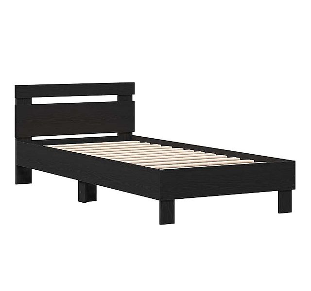 vidaXL Bett Bettrahmen mit Kopfteil Schwarz Eichen-Optik 193 x 95 x 88 cm ( günstig online kaufen