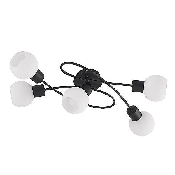Lindby Deckenlampe Elaina 9627495 Modern in Schwarz aus Metall 5-flammig E1 günstig online kaufen