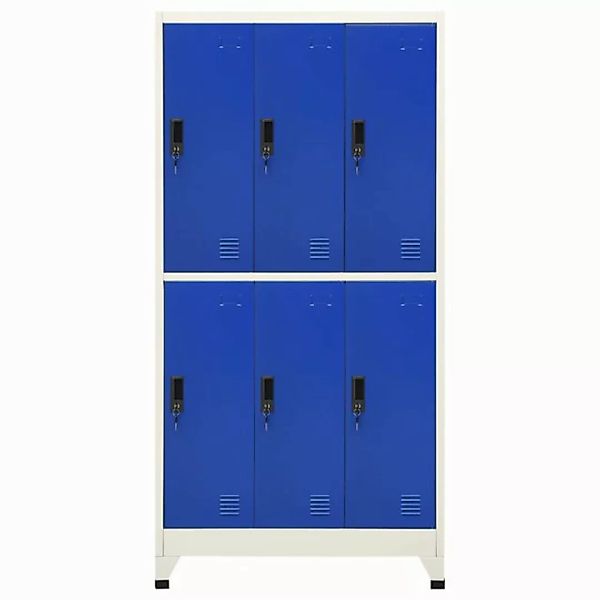 vidaXL Mehrzweckschrank Schließfachschrank Grau und Blau 90x45x180 cm Stahl günstig online kaufen