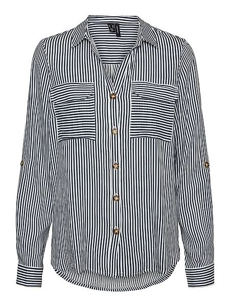 Vero Moda Blusenshirt Legeres Blusen mit Brusttaschen Krempelärmel VMBUMPY günstig online kaufen