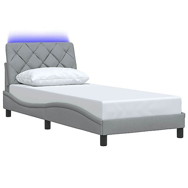 vidaXL Bett Bettgestell mit LED ohne Matratze Hellgrau 80x200 cm Stoff günstig online kaufen