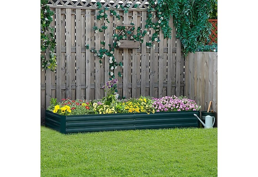 Outsunny Hochbeet aus Stahl, Blumenbeet, Gemüsebeet, Kräuterbeet (Pflanzküb günstig online kaufen