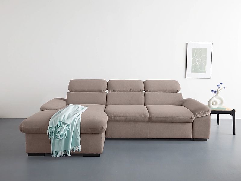 COTTA Ecksofa "Lola L-Form mit Kopfteilfunktion & Hocker" wahlweise mit Bet günstig online kaufen