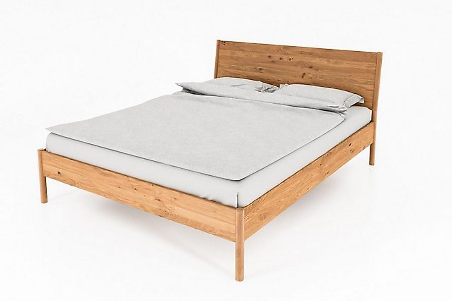 Natur24 Einzelbett Bett Zola 1 Wildeiche massiv 120x210 mit Holzkopfteil un günstig online kaufen