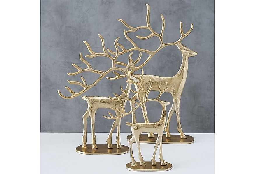 BOLTZE Weihnachtsfigur Dekofiguren-Set Trollah 3-teilige Goldene Hirsche au günstig online kaufen