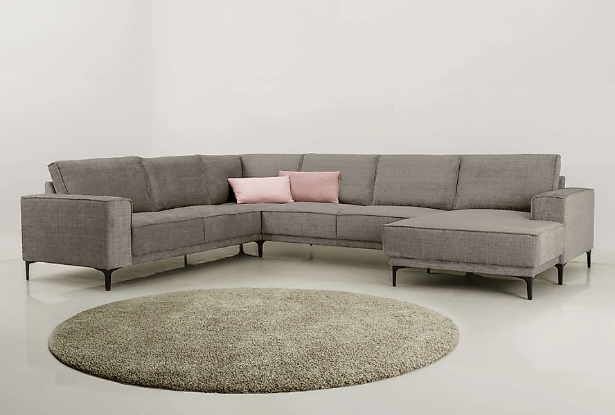 PLACES OF STYLE Wohnlandschaft "XXL Sofa Oland, Struktur, Flachgewebe, Luxu günstig online kaufen
