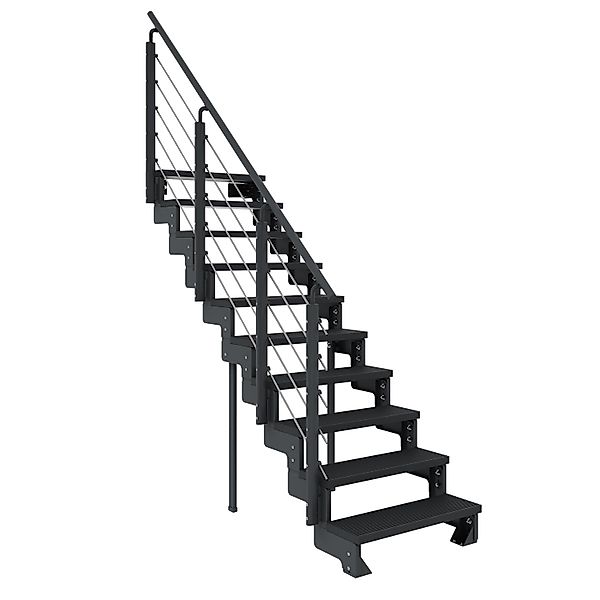 Dolle Außentreppe Gardentop Anthrazit 10 Stufen 80 cm Anthrazit inkl. Gelän günstig online kaufen