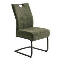 Freischwinger mit hoher Lehne Oliv Grün Chenillegewebe (2er Set) günstig online kaufen
