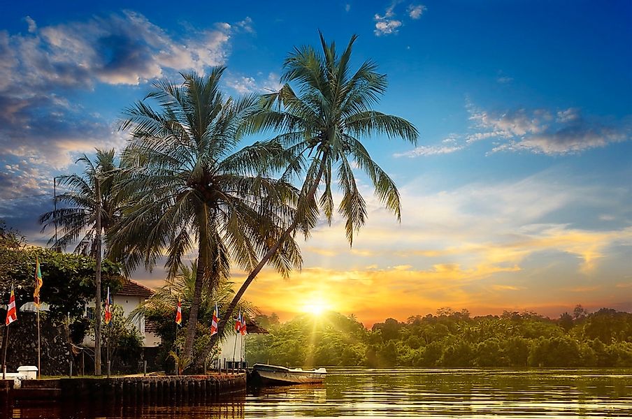 Papermoon Fototapete "DSCHUNGEL-TROPISCH PALMEN FLUSS LANDSCHAFT SONNE NATU günstig online kaufen