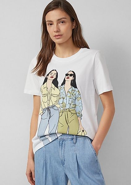 s.Oliver Kurzarmshirt T-Shirt Baumwoll-T-Shirt mit Frontprint günstig online kaufen