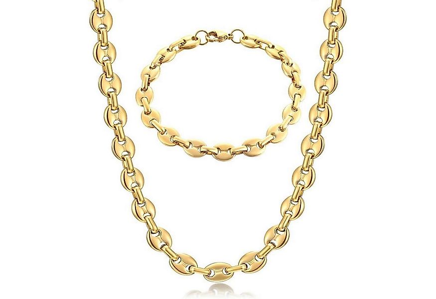 LuxusKollektion Ketten und Armband Set Halskette Herren Edelstahl 11mm Kaff günstig online kaufen
