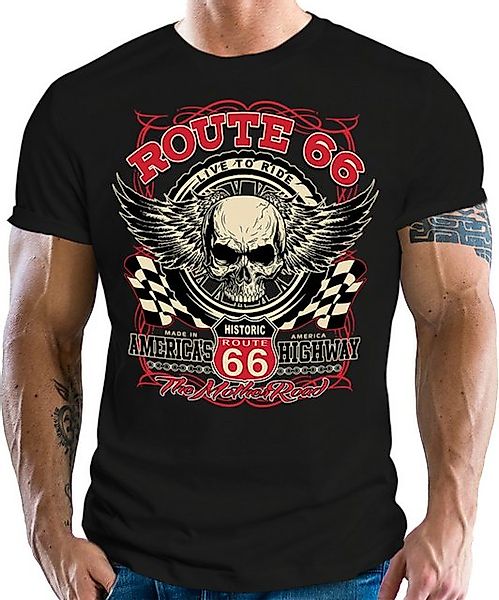 GASOLINE BANDIT® T-Shirt für Motorradfahrer und Biker: Americas Highway Rou günstig online kaufen