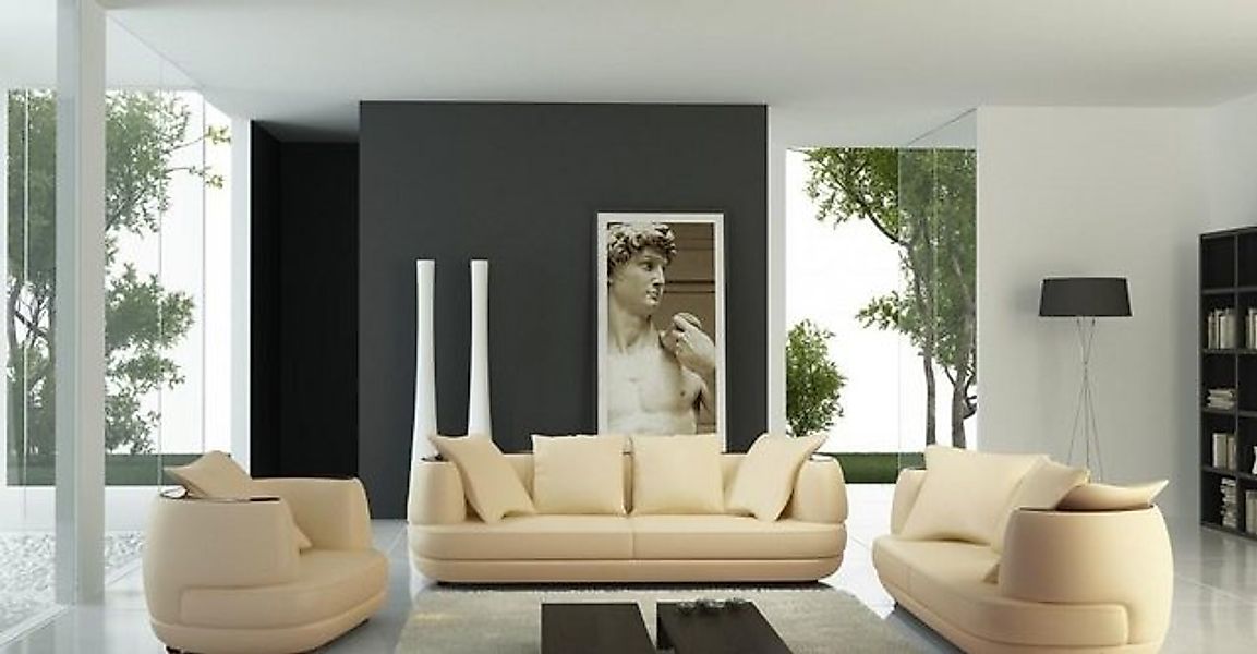 JVmoebel Sofa Sofagarnitur Royal Luxus Designer Couch Polster 3+2+1 Leder S günstig online kaufen